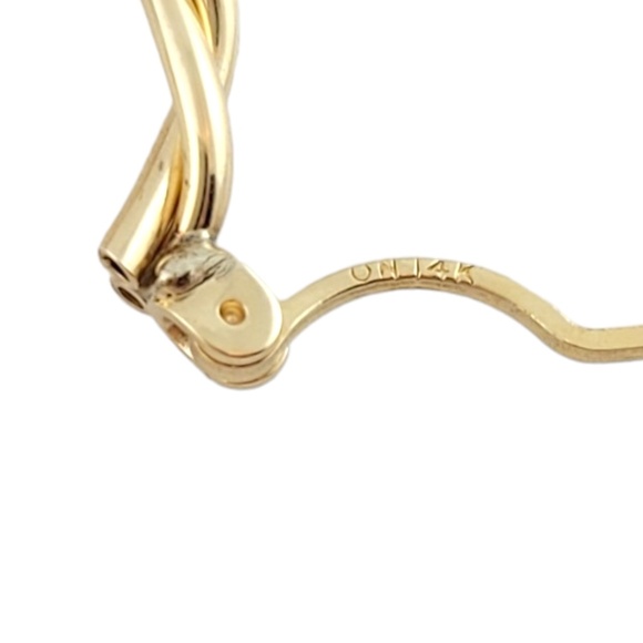 14K Yellow Gold Twist Hoop Earrings #15846 - Picture 4 of 8